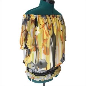 Michael Tyler Watercolour Off Shoulder Blouse, M